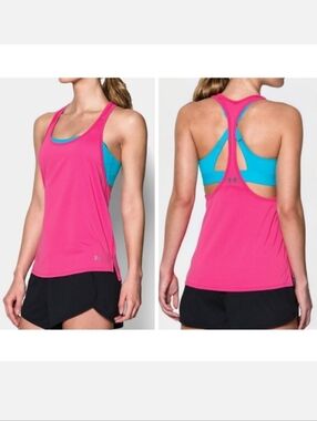 Under Armour Loose Workout Tank Top - Bright Pink - Size XS Womens